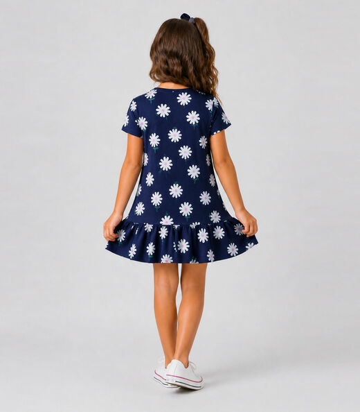Vestido Infantil Feminino Estampado Select Azul