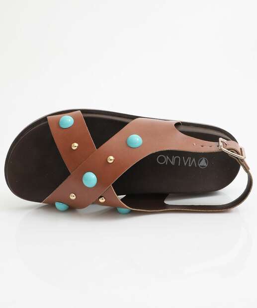 Sandália Feminina Flatform Via Uno Marrom