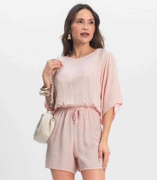 Macaquinho Feminino Viscose Infinita Cor Rosa