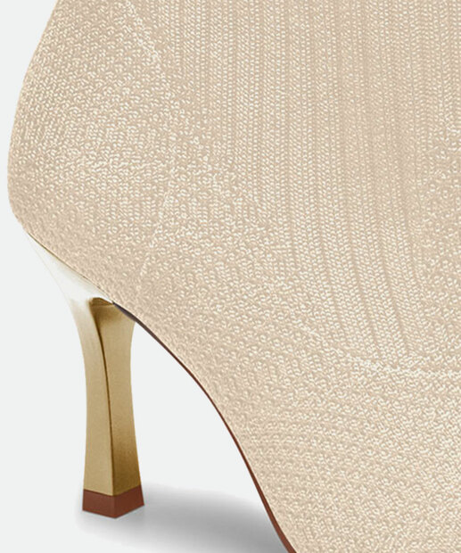 Bota Feminina Cano Curto Knit Salto Fino Dakota 