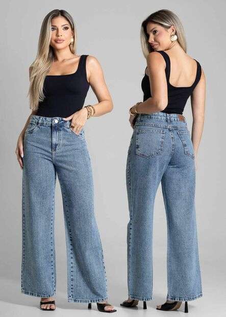 Calça Jeans Sawary Wide Leg Petit - 282569