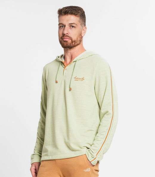 Blusão Com Capuz Masculino Em Moletinho Diametro Verde