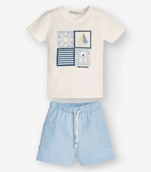 Image_Conjunto Camiseta com Bermuda Menino Trick Nick Bege