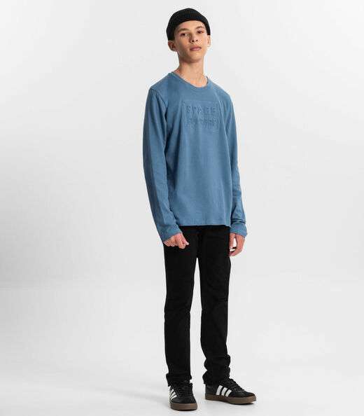 Camiseta Juvenil Masculina Manga Longa Minty Azul