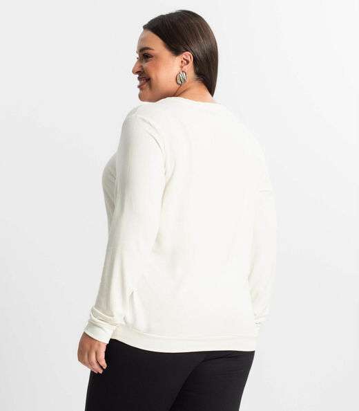 Blusão Feminino Plus Size Secret Glam Bege
