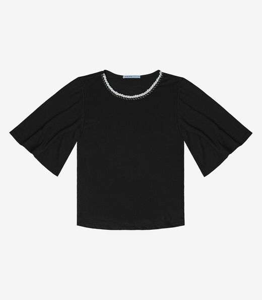 Blusa Feminina Manga Curta Endless Preto