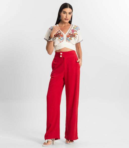 Calça Feminina Linho Strong Endless Vermelho