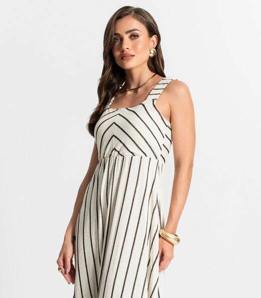 Vestido Longo Em Vicolinho Endless Preto