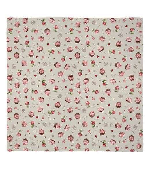 Toalha De Mesa Quadrada Basic 4 Lugares Teka Bege