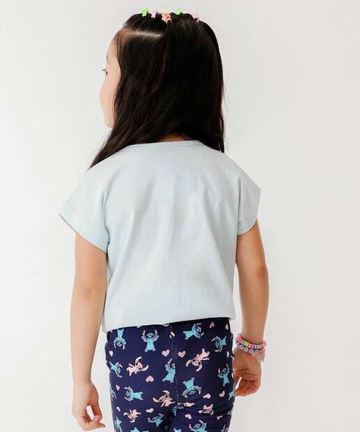 Camiseta Infantil Estampa Stitch Disney Tam 4 a 10