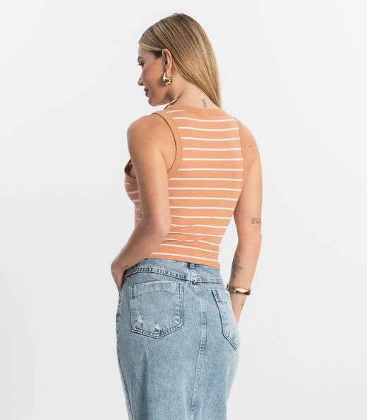 Regata Feminina em Cotton Leve Rovitex Marrom