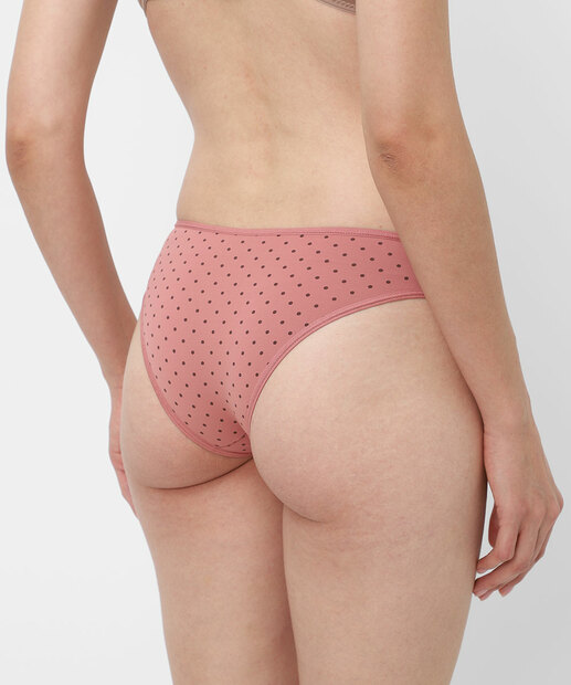 Kit 3 Calcinhas Tanga Estampa Poá DelRio Bege
