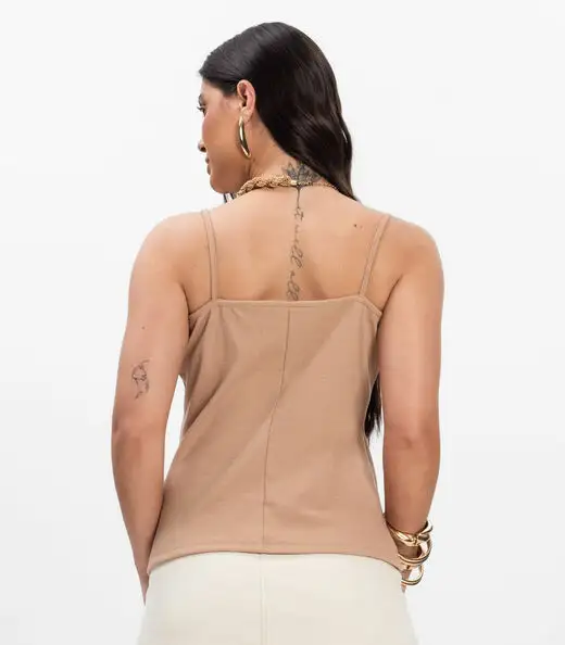 Blusa de Alça Infinita Cor Bege