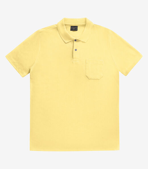 Polo Masculina Pique Diametro Amarelo