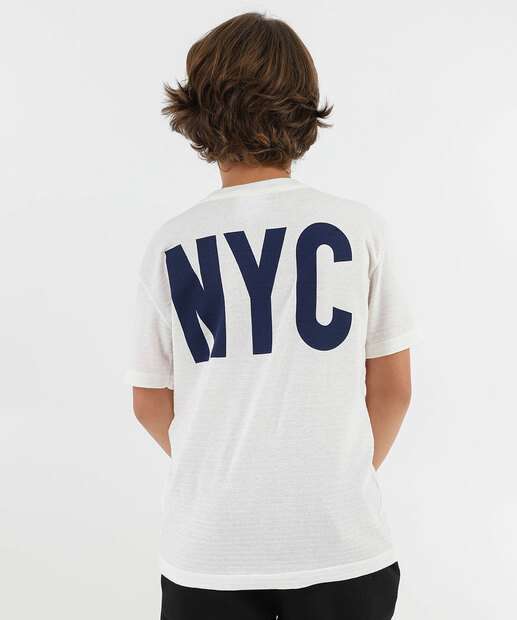 Camiseta Juvenil Estampada Marisa Tam 10 a 16 Off White