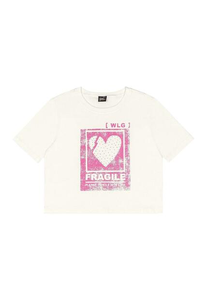 Blusa Juvenil Fragile Manga Curta Gloss