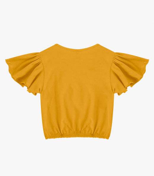 Blusa Infantil Manga Curta Infinita Cor Laranja