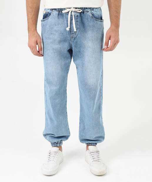 Calça Masculina Jeans Jogger Bolsos