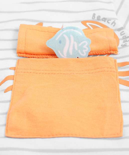 Conjunto Infantil Estampa Caranguejo Marisa Marisa Tam 1 a 3 Azul