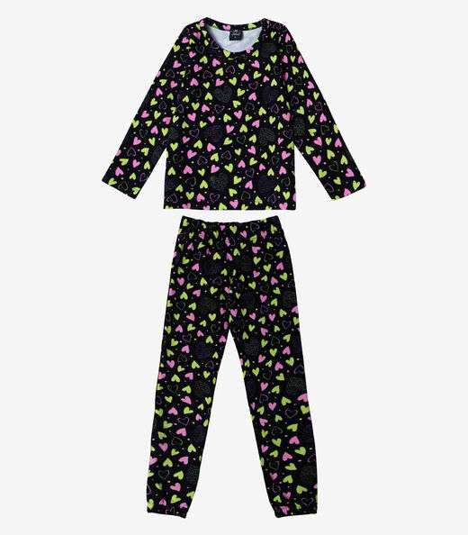Image_Pijama Infantil Feminino Estapado Select Preto