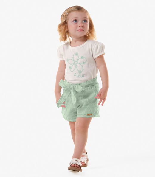 Conjunto Infantil Blusa Com Shorts Trick Nick Bege
