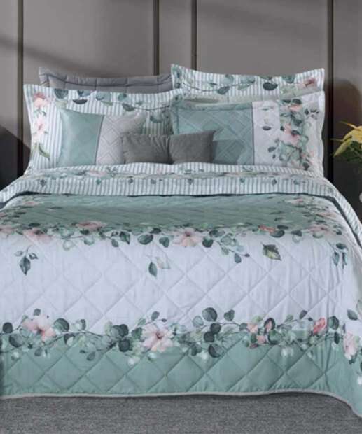 Jogo de Cama Casal Floral Hedrons 3 Peças 