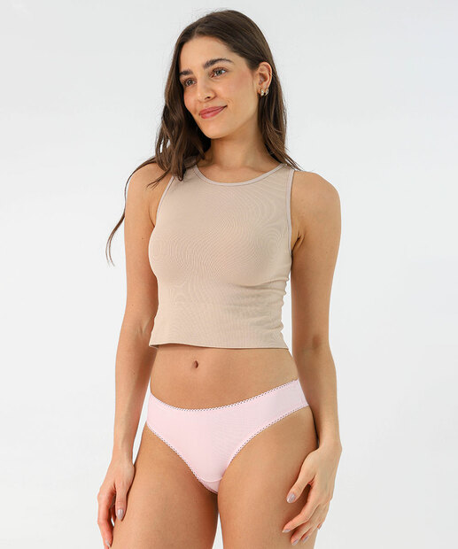 Kit 2 Calcinhas Biquíni Flor Marisa Rosa