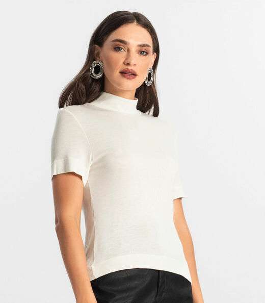 Blusa Feminina Gola Alta Endless Off White