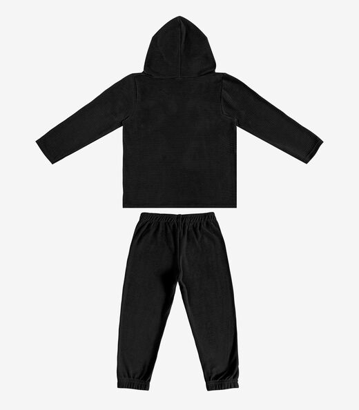 Conjunto Infantil  Blusão com Capuz e Calça Select Preto