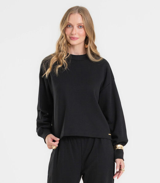 Conjunto Blusão Com Calça Feminino Rovitex Preto