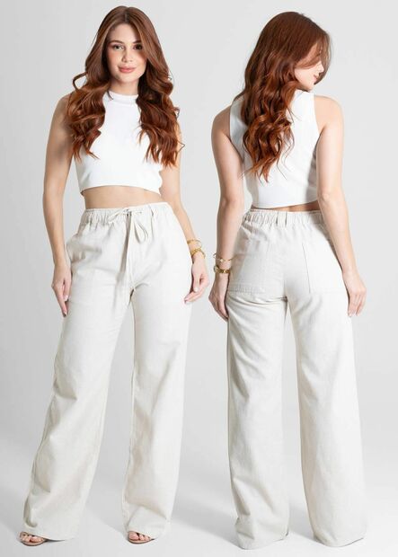 Calça Linho Sawary Wide Leg - 280460