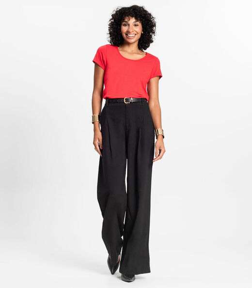 Blusa Feminina Viscotorcion Básica Rovitex Vermelho