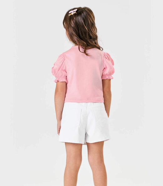 Conjunto Blusa Com Shorts Saia Sarja Trick Nick Branco