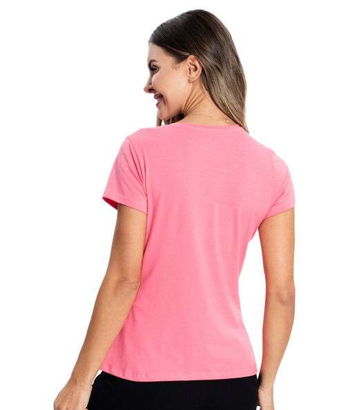 Blusa Feminina Cotton Leve Básica Rovitex Rosa