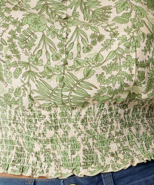 Blusa Feminina Estampa Floral Manga Curta Marisa