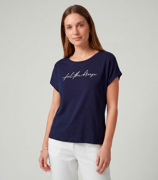 Blusa Feminina em Visco Tricot Infinita Cor Azul