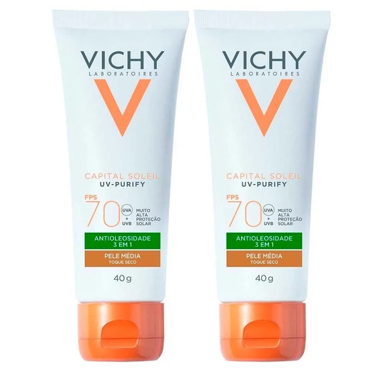 Image_Kit com 2 Unidades de Vichy Capital Soleil Purify Protetor Solar Facial FPS70 Co
