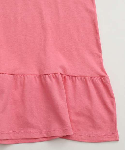 Vestido Infantil Stitch E Angel Disney Tam 4 a 10 Rosa