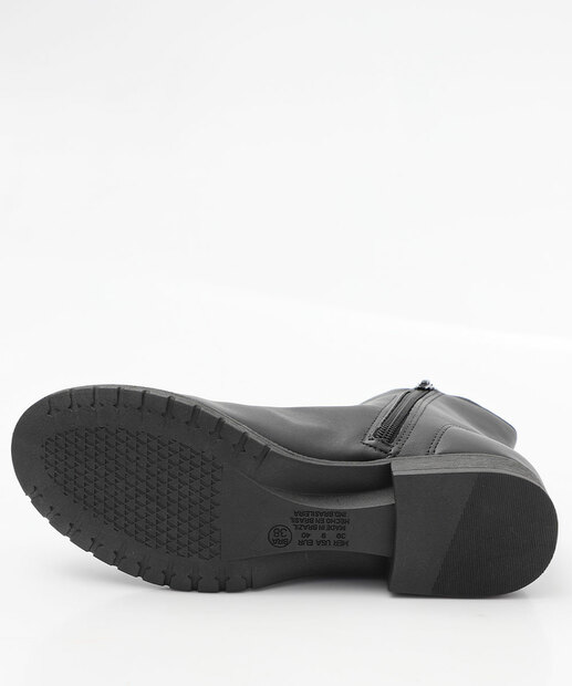Bota Feminina Cano Curto Matelassê Via Uno Preto