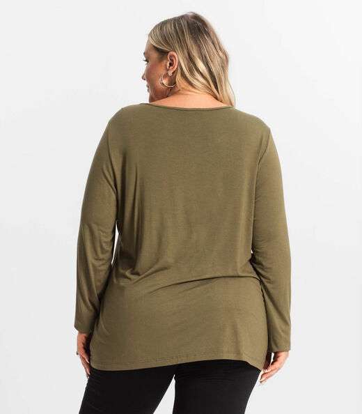 Blusa Manga Longa Viscotorcion Secret Glam Verde