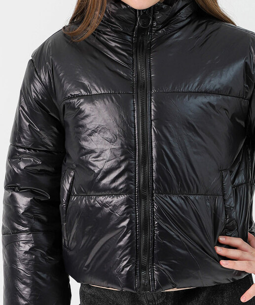 Jaqueta Juvenil Puffer Marisa Tam 10 ao 16 Preto