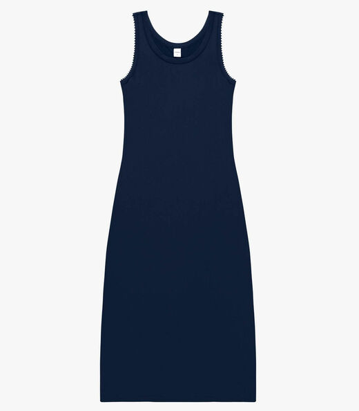 Vestido Feminino Midi Molecotton Viscose Rovitex Azul