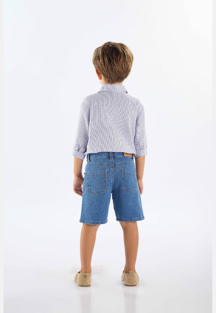 Bermuda Infantil em Jeans e Elastano Up Baby