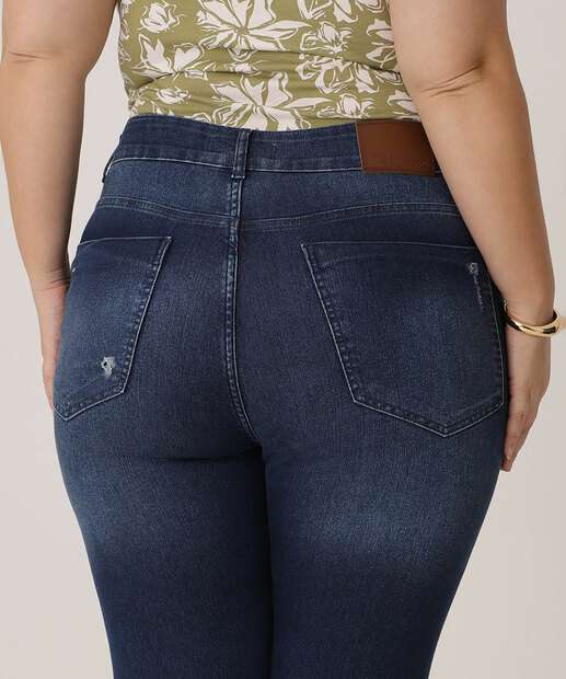 Calça Plus Size Masculina Jeans Puídos Skinny Bolsos Razon