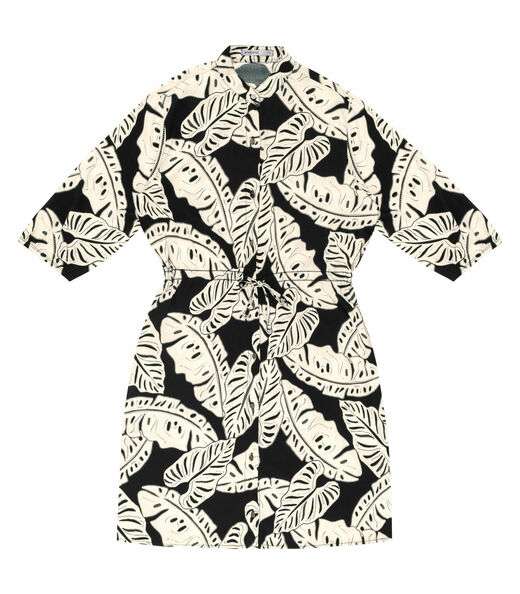 Vestido Chemise Estampado Endless Preto