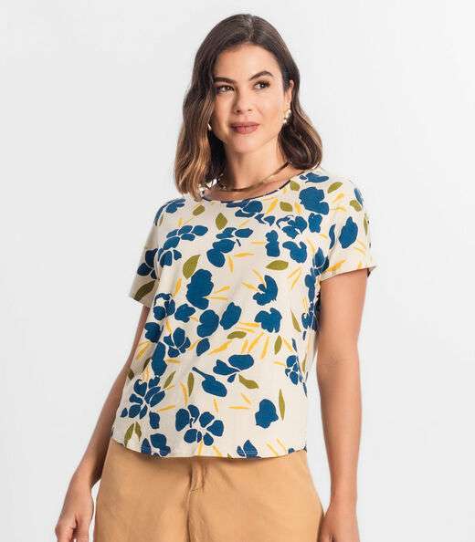 Blusa Feminina Estampada Rovitex Azul