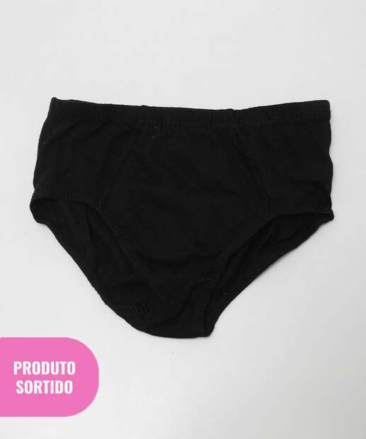 Kit Sortido 3 Cuecas Infantil Slip Básicas Tam 2 a 14