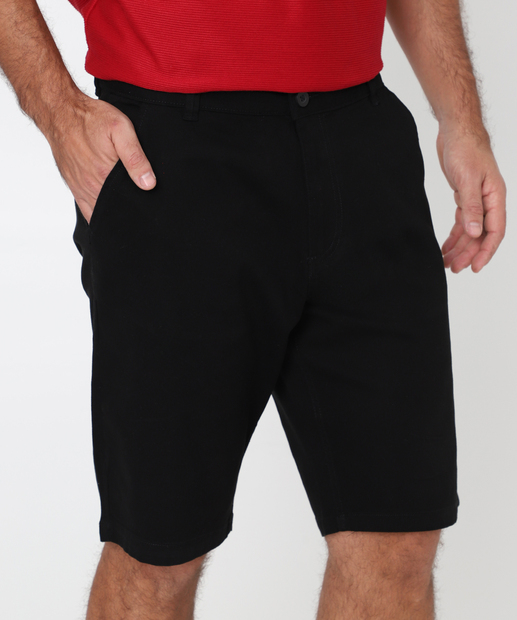 Bermuda Masculina Sarja Chino MR Preto