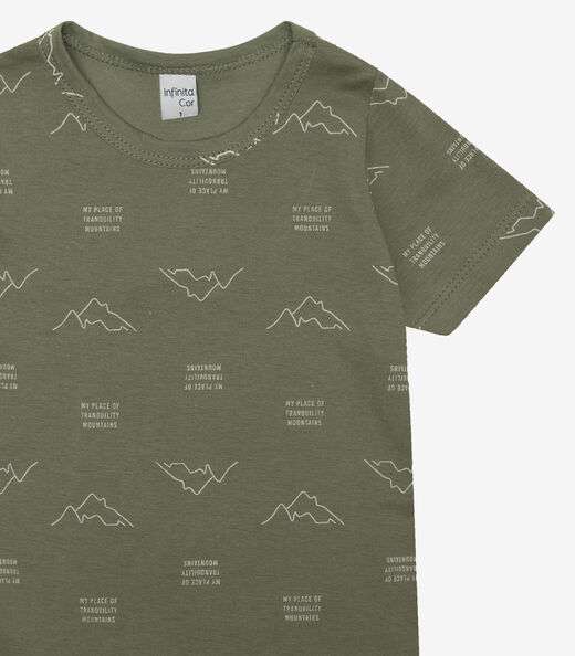 Camiseta Infantil Masculina Animais Infinita Cor Verde