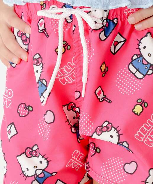 Short Infantil Estampa Hello Kitty Sanrio Tam 4 a 10